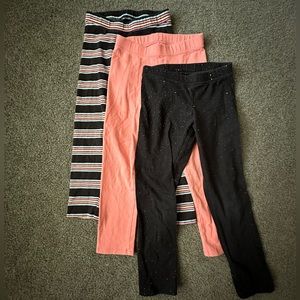 Girls Lot of Members Mark Favorite Leggings, Size 4/5 (3 piece)